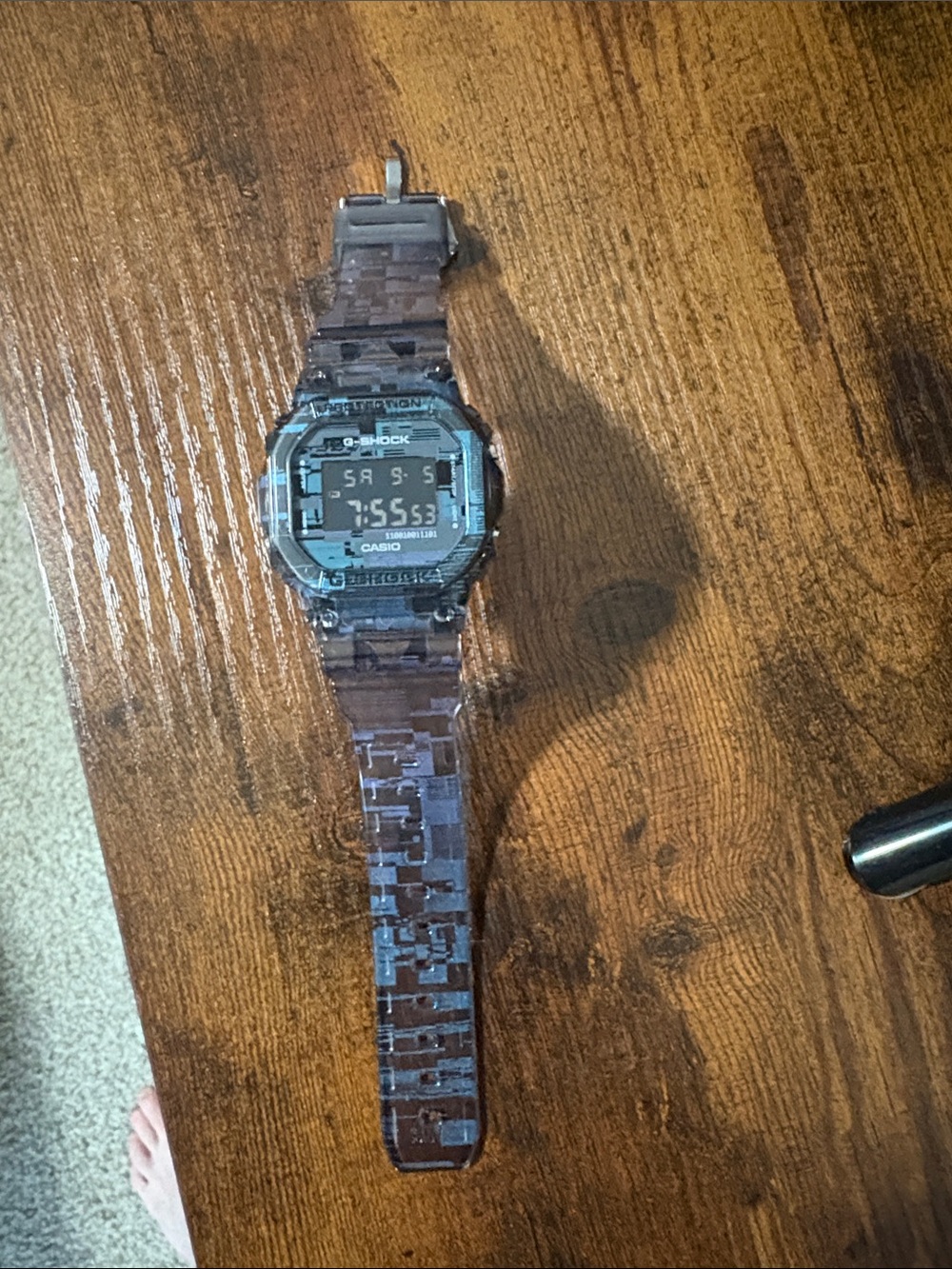 Casio G-Shock Translucent Smoky Black with Teal Accents Digital Watch